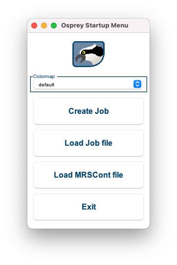 The Osprey Startup Menu.